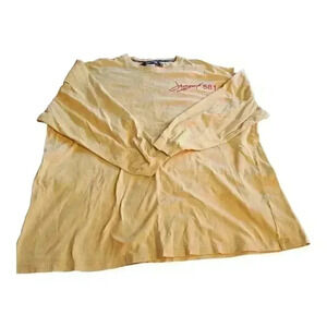 Jagged 581 Jeans Long Sleeve Mens 3XL Rare yellow Y2K Cotton